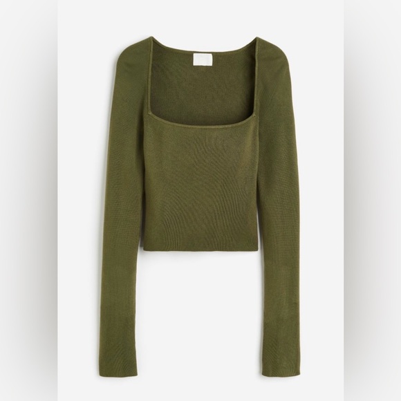 H&M | NWOT Square-Neck Crop Top - Picture 4 of 7